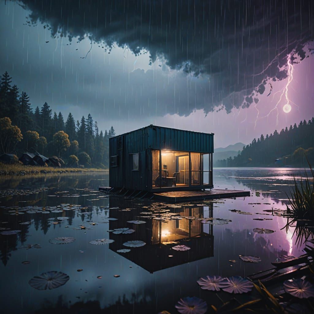 Cinematic Solitude in a Futuristic Oasis