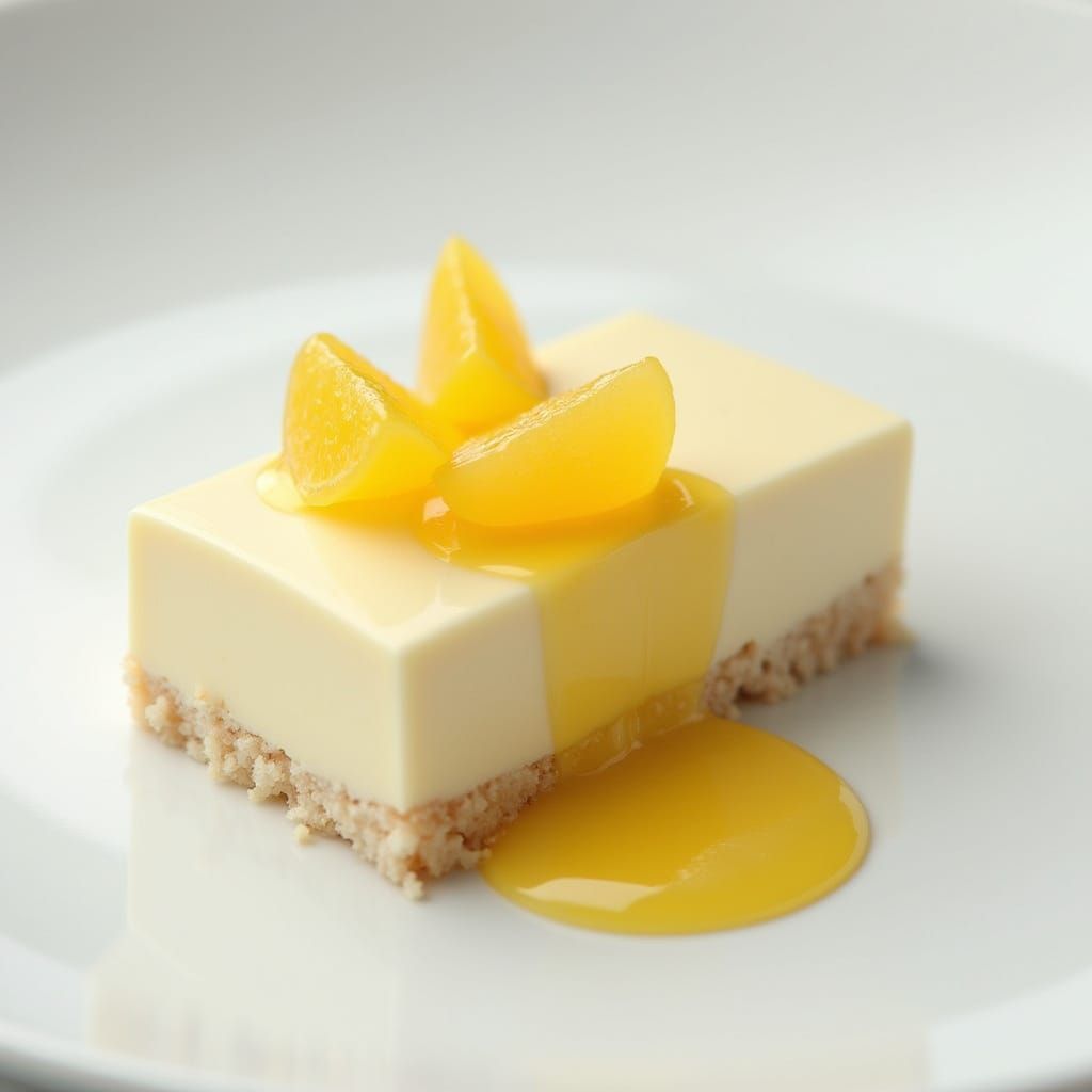Minimalist Lemon Mousse Dessert Slice