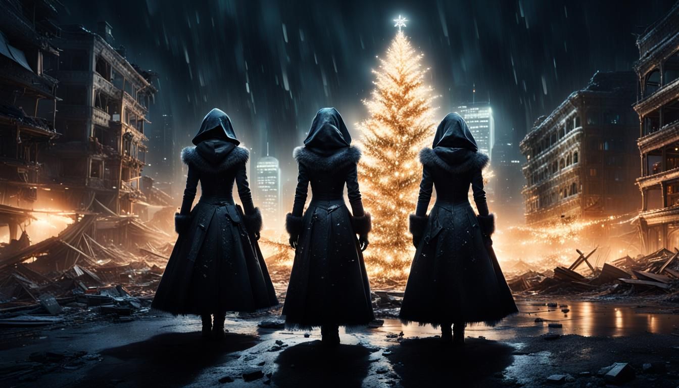 Post-Apocalyptic Christmas Carolers in Dystopian City