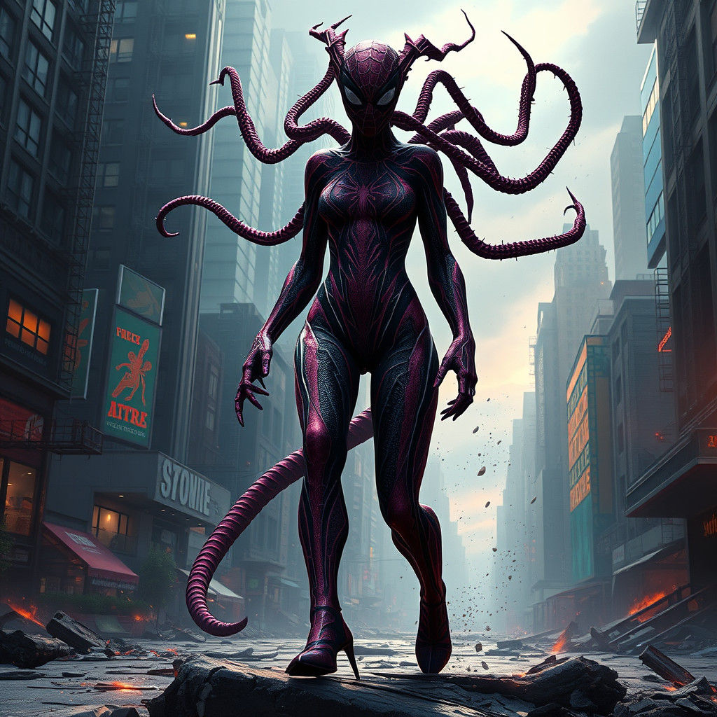 Spider Gwen Carnage as Colossal Giant Woman