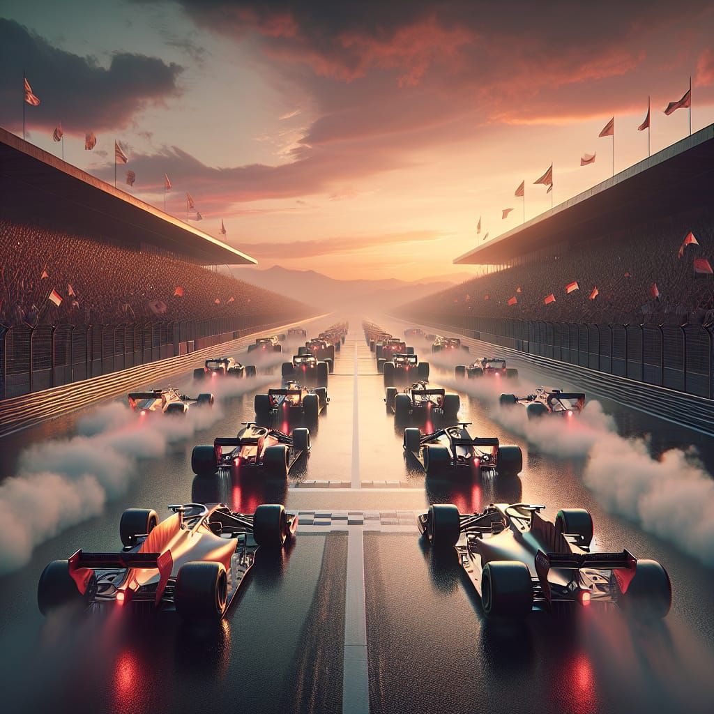Formula 1 Race Start at Dawn on City Circuit