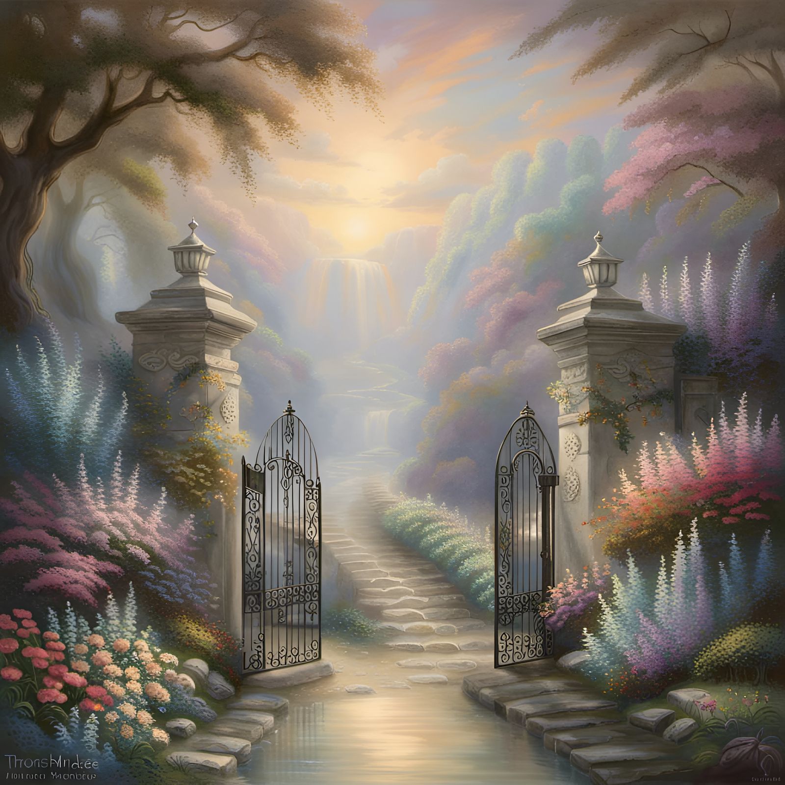 Ethereal Pearly Gates Fantasy in Heaven