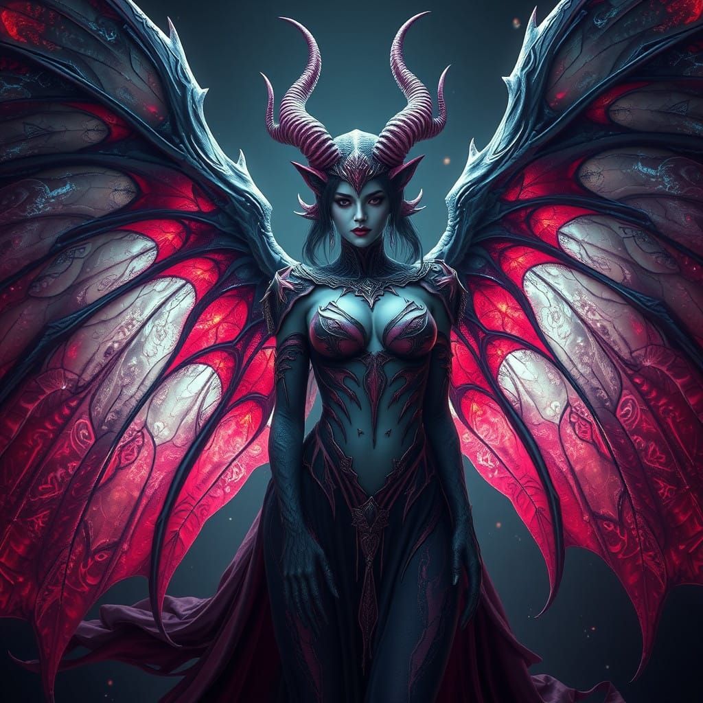 Ethereal Vampire Gargoyle Goddess with Astral Wings