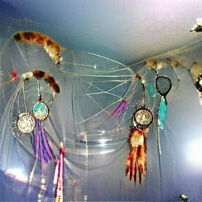 Intricate Dream Catchers Adorned with Feathers