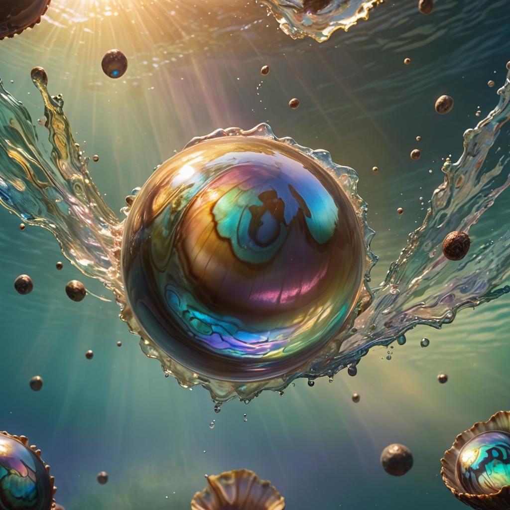 Iridescent Abalone Sphere in Tropical Light