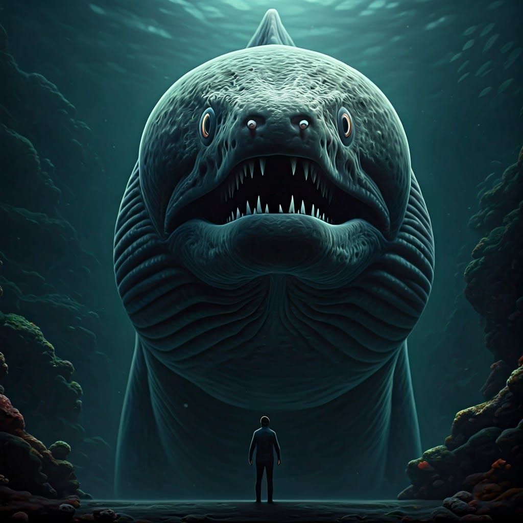Colossal Moray Eel: a Hyper-Photorealistic Nightmare