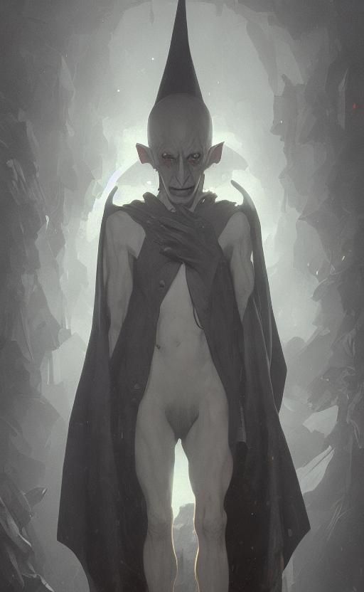 Nosferatu Portrait in Hyperdetailed Art Nouveau Style