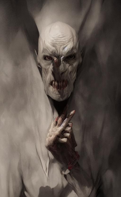 Nosferatu Portrait in Hyperdetailed Digital Art Style