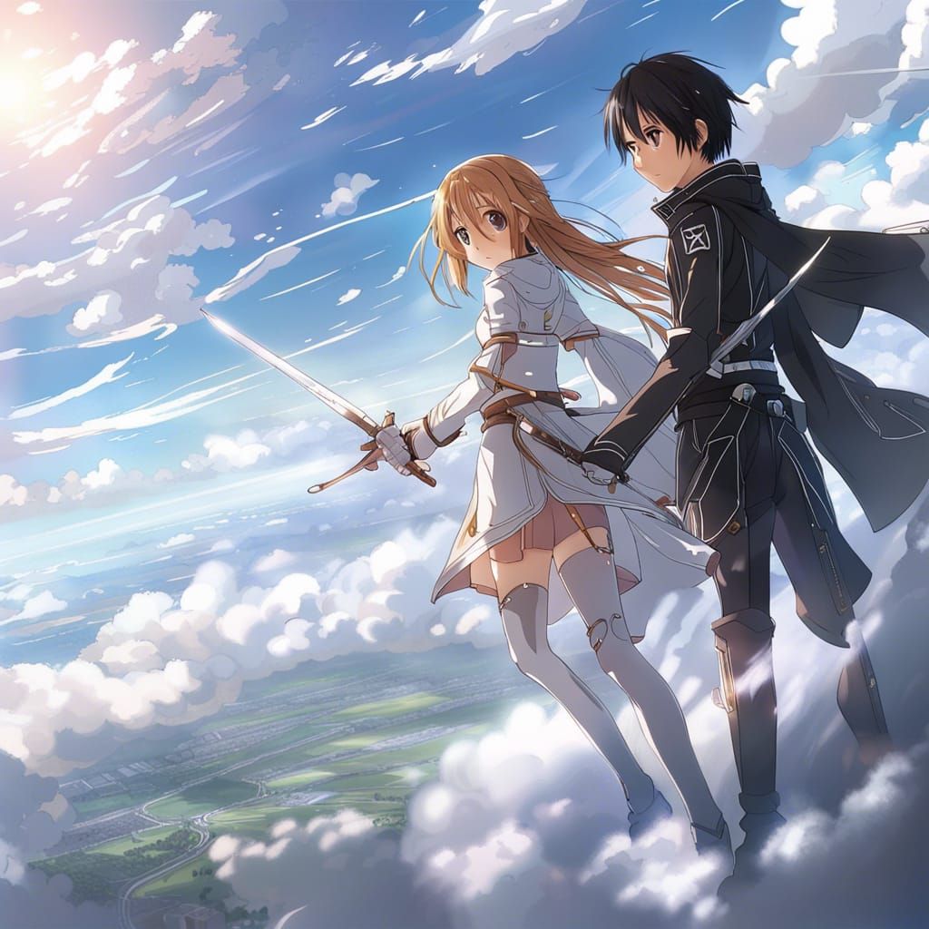 Sword art online, kirito and asuna