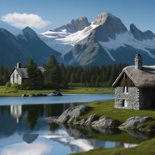 Picturesque Stone Cottage by a Lake