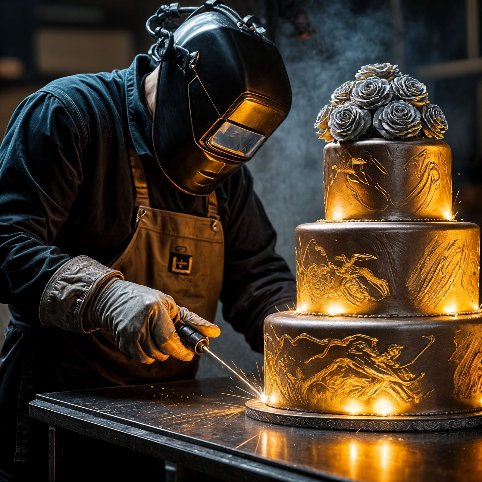 TIG Welder Creates Metal Wedding Cake