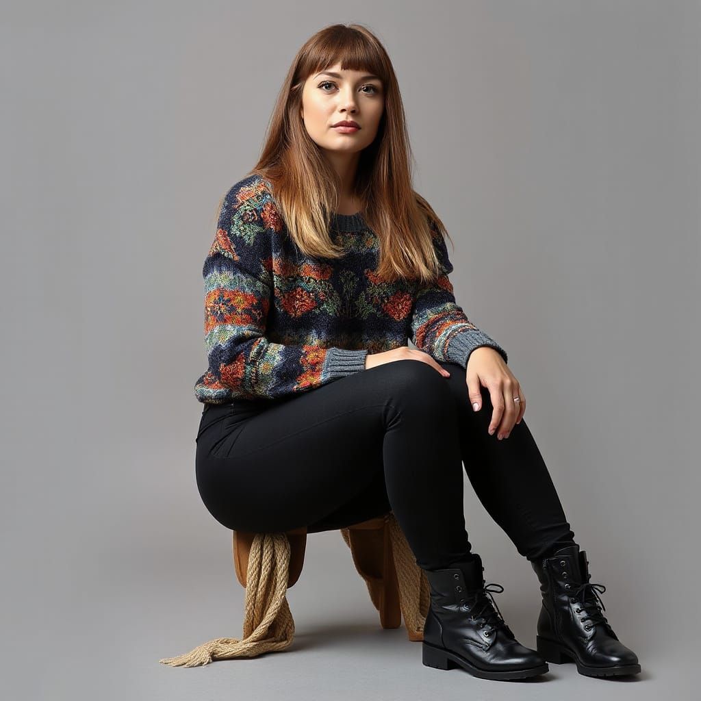 Elegant Woman in Art Nouveau Style