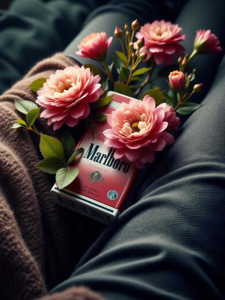 Surrealistic Dreamscapes: Black Tights, Vibrant Flowers, and...