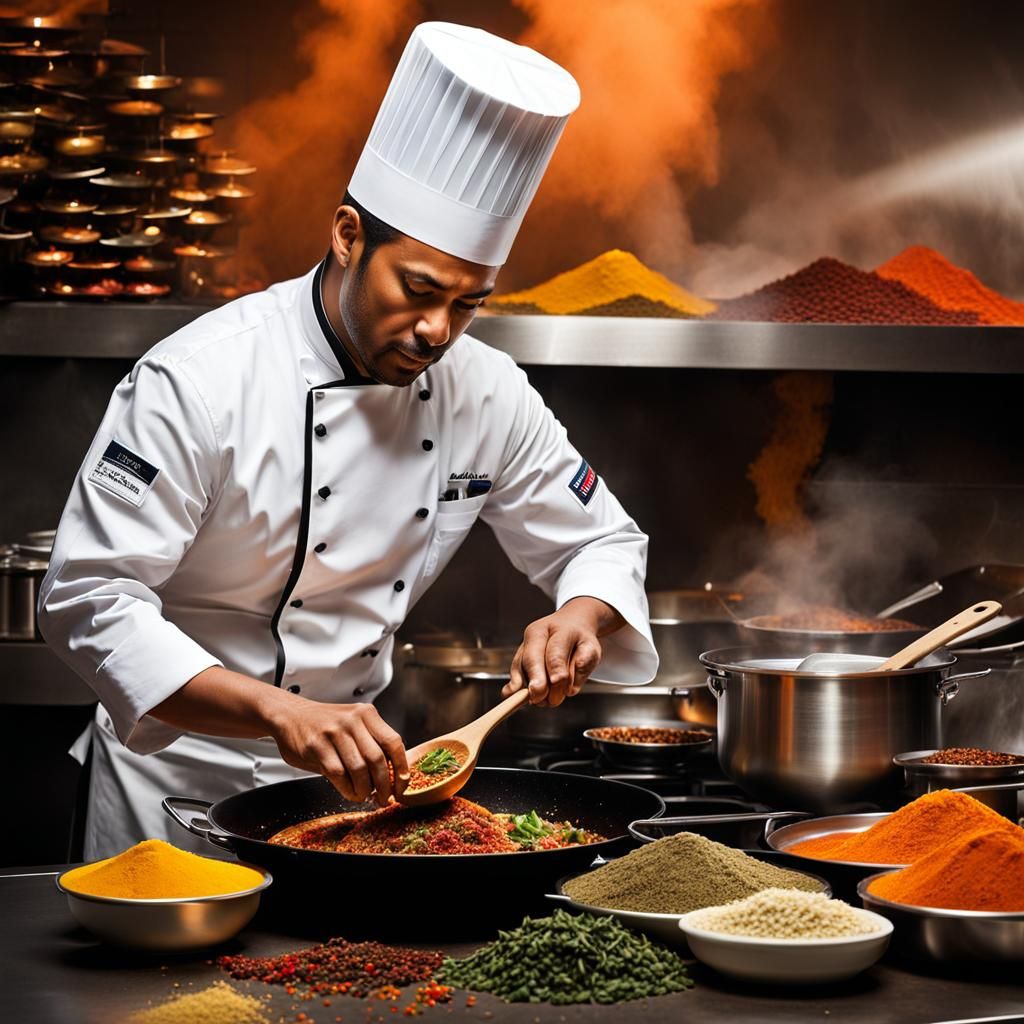 Chef Creates Culinary Masterpiece in Kitchen