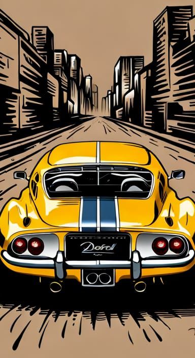 Steampunk Toyota 2000GT in Indian Yellow Paint