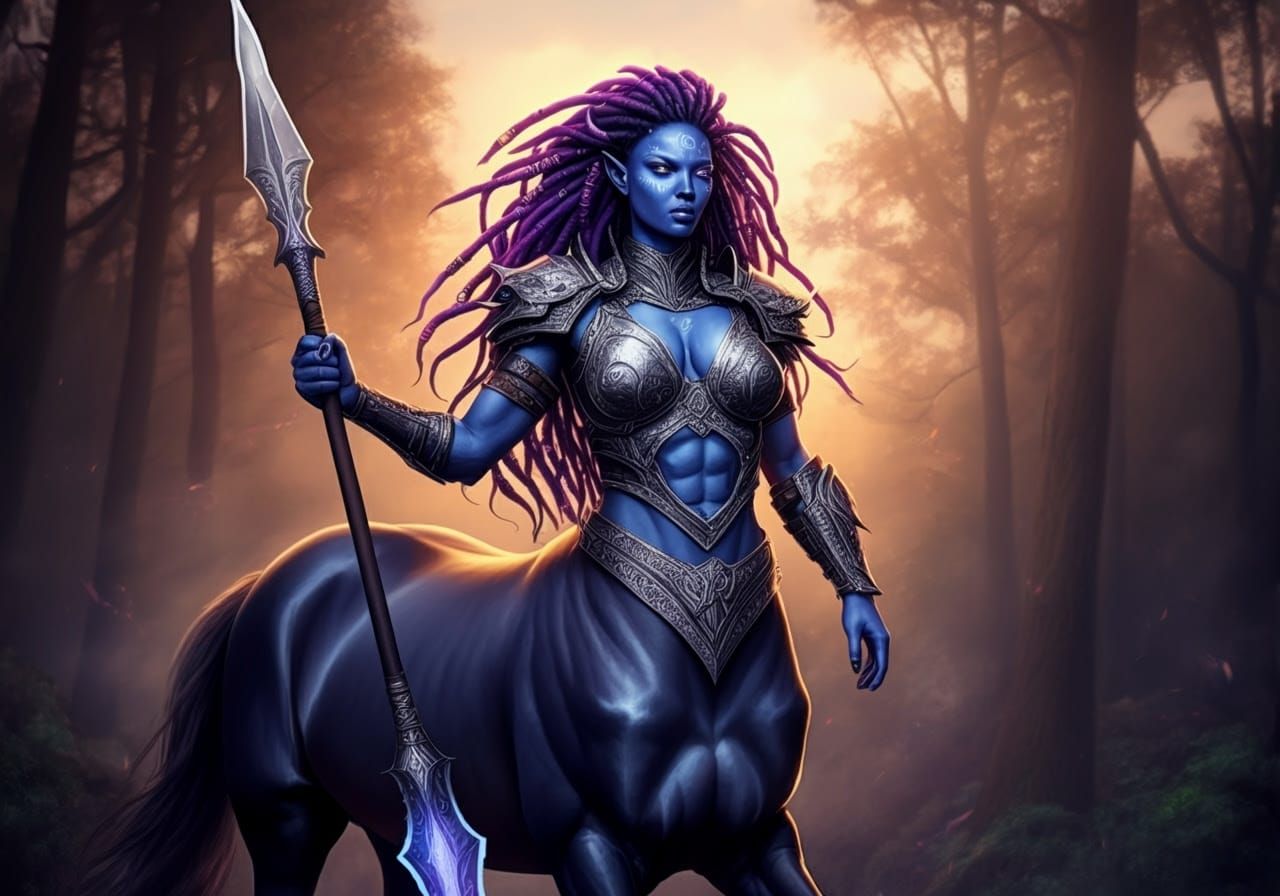 Mystical Centaur Warrior in Enchanted Forest