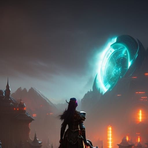 Icy Phoenix with Fiery Core: Fantasy Concept Art