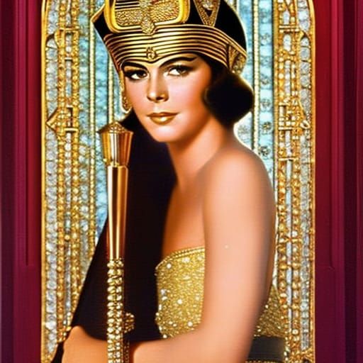 Natalie Wood as Tutankhamun in Art Deco Style