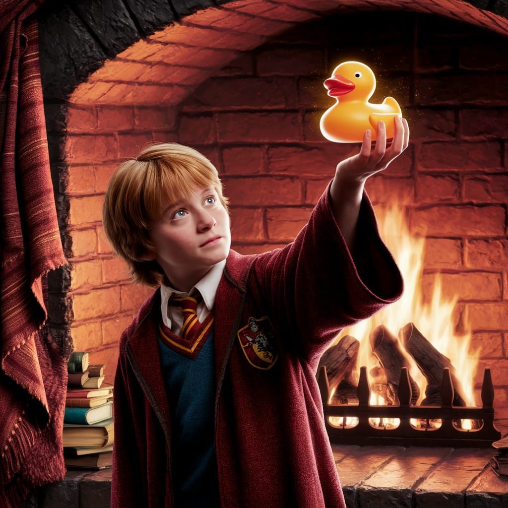 Young Arthur Weasley Contemplates Magical Rubber Duck in Coz...
