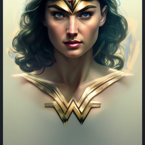 Intricate Vintage Wonder Woman Portrait
