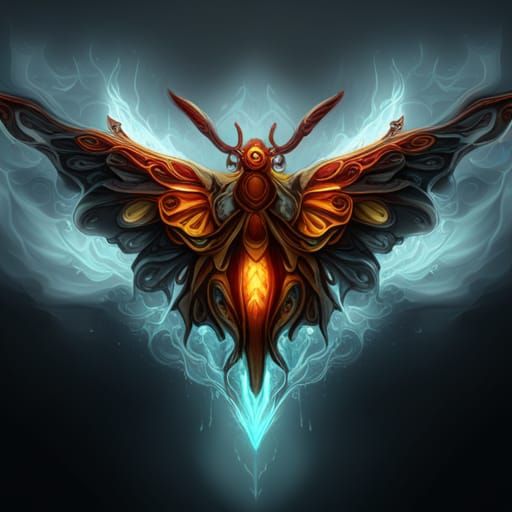 Moth Burning Tattoo in Vivid Color