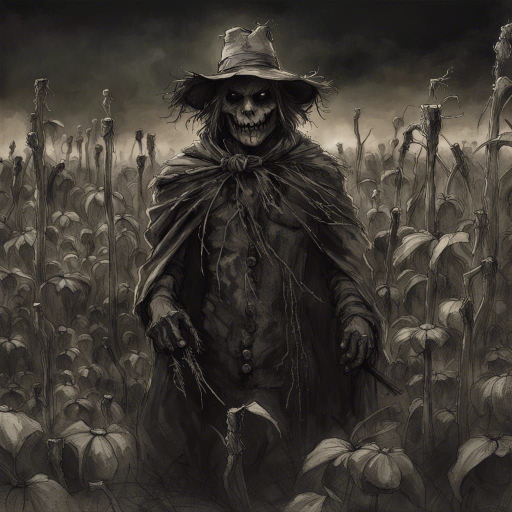 Menacing Scarecrow in Sunflower Field, Fine Art Photography
