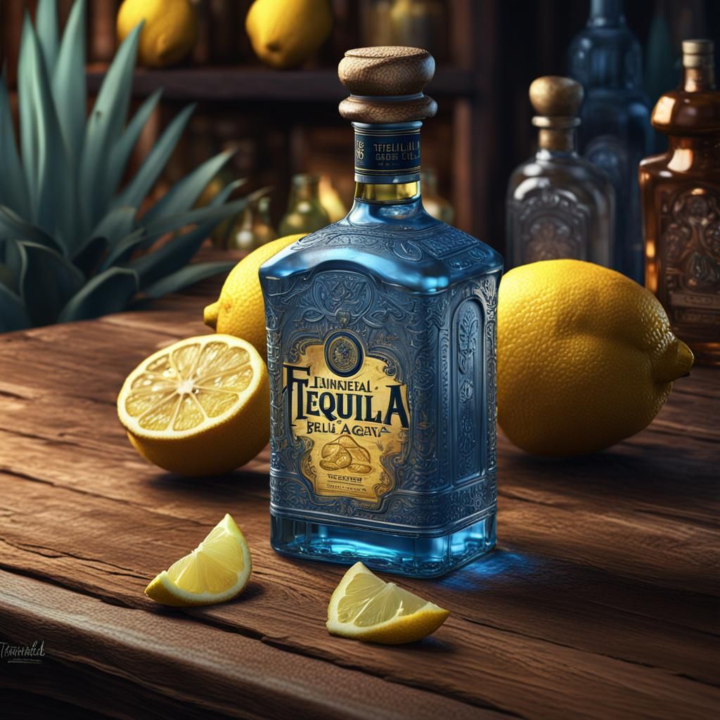 Tequila Still Life as Detailed Matte Painting