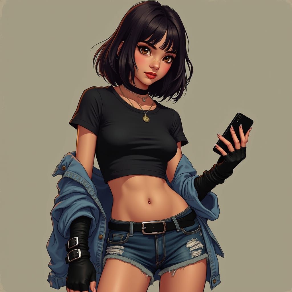 Edgy-Chic Girl in Moody Streetwear Style