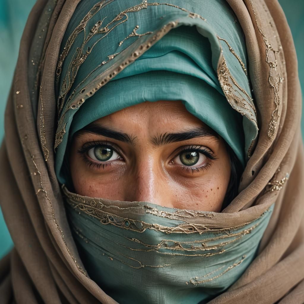 Captivating Portrait of Afghan Woman in Niqab