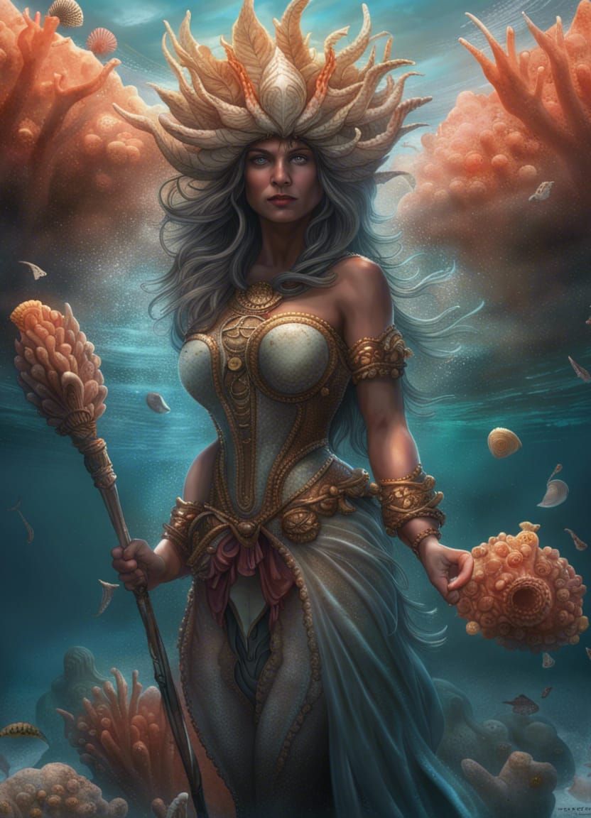 Sea Sorceress Emerges: Hyperrealistic Fantasy Art
