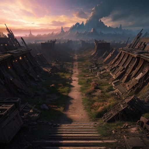 Post-Apocalyptic Wonderland in Hyperrealistic Concept Art