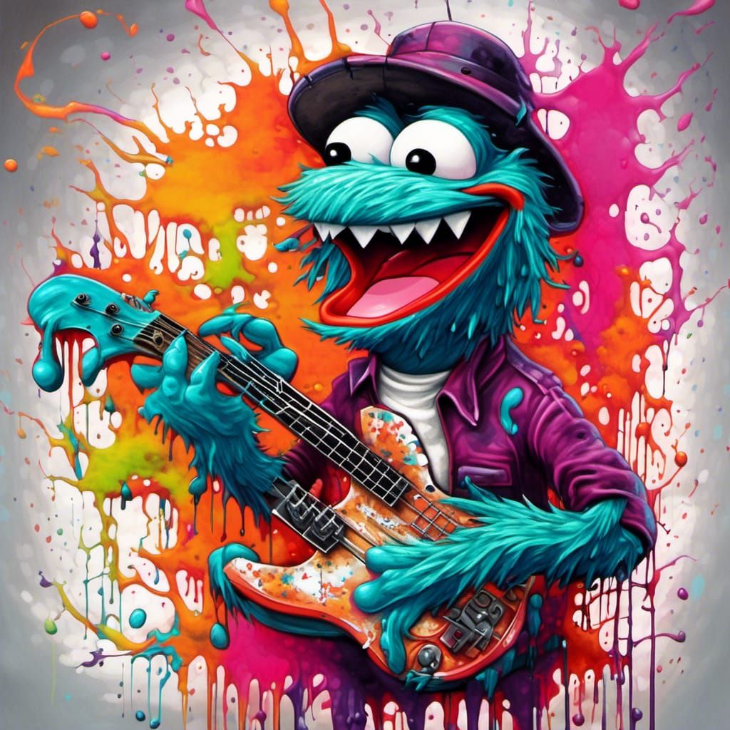 Happy Pepe Jiving in a Graffiti Art Style