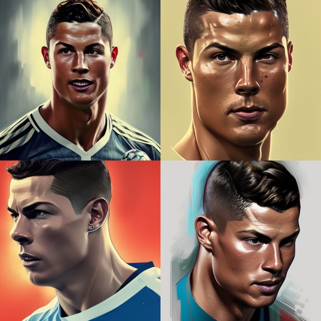 Cristiano Ronaldo Portrait in Hyperdetailed Style