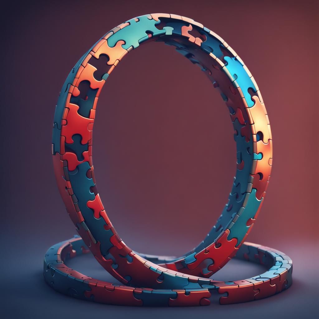 Minimalist Puzzle Piece Mobius Strip Tattoo Design