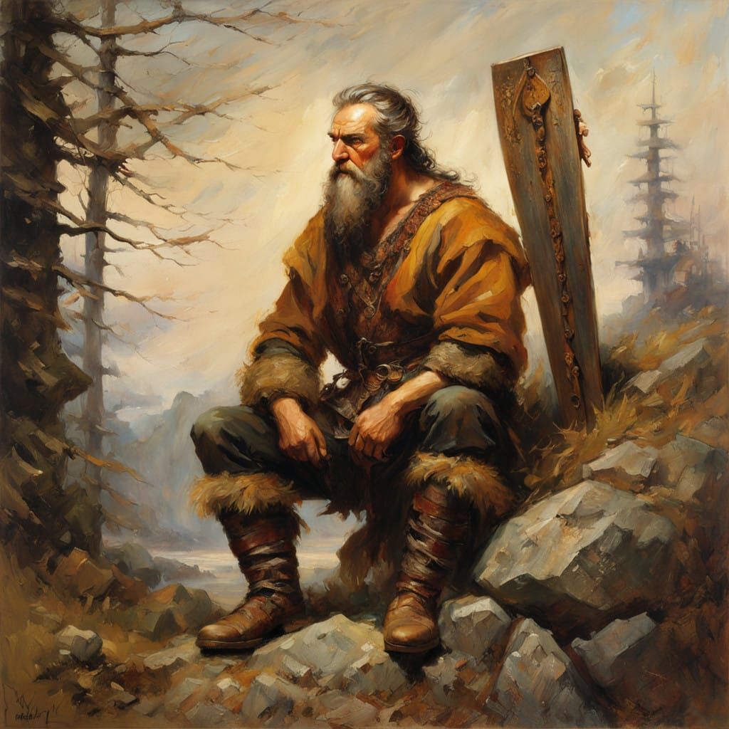 Viking Masterpiece in Hyper-Realistic Oil Painting Style
