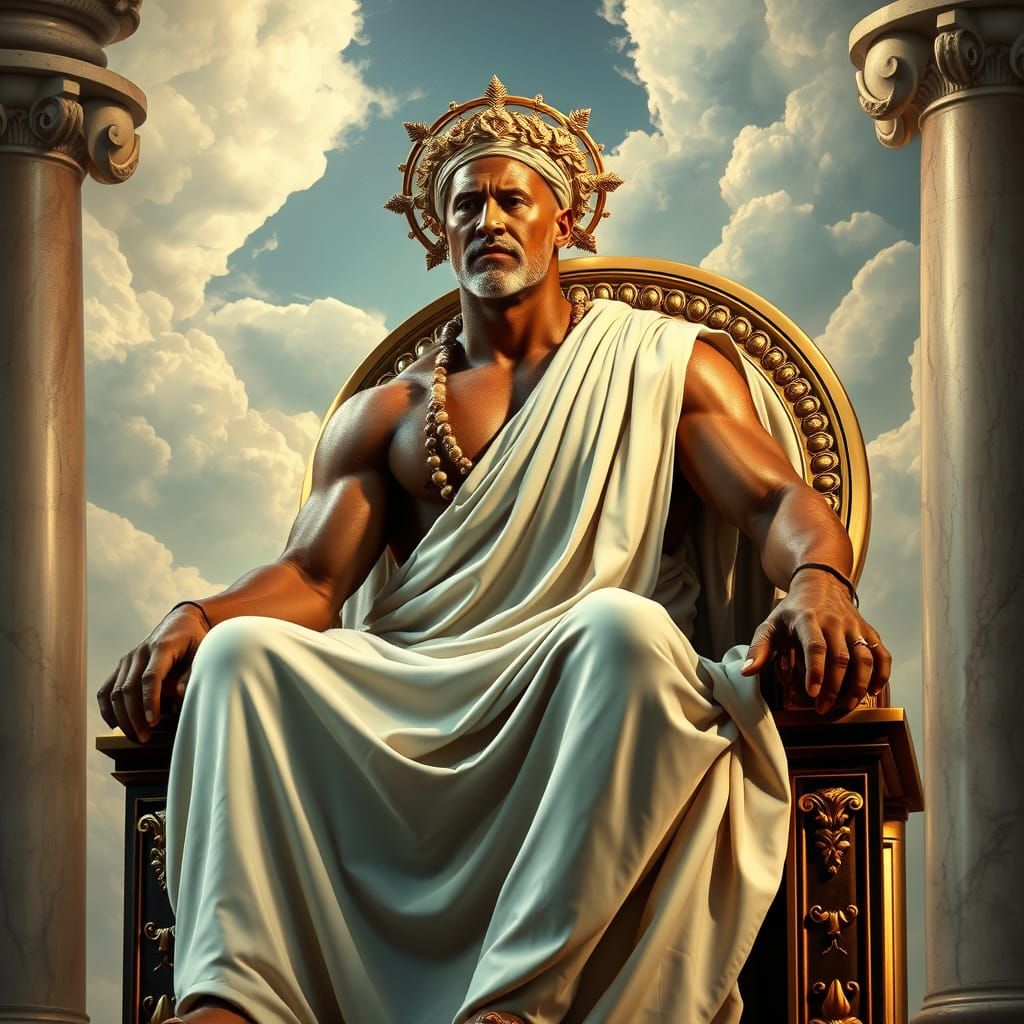 Dwayne Johnson as ancient Roman god Jupiter