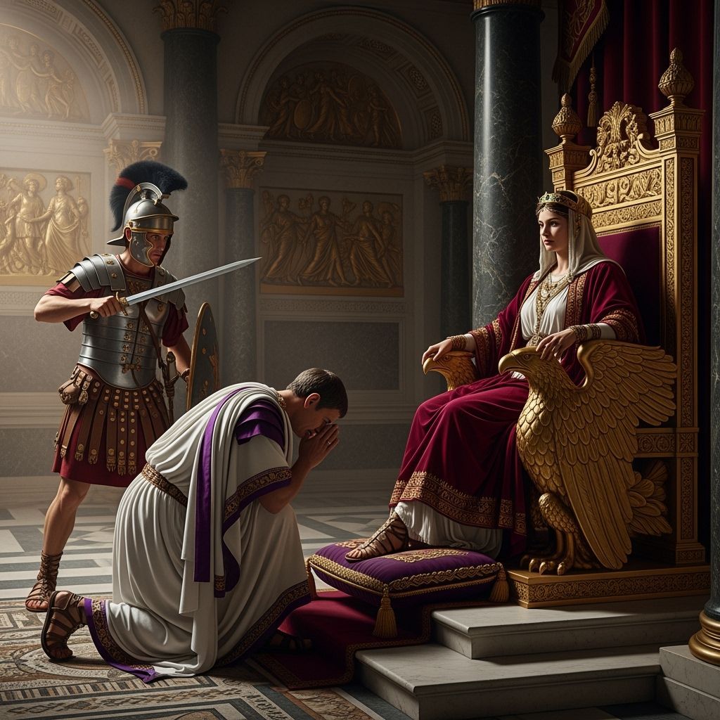 Empress Messalina on Eagle Throne in Roman Palace