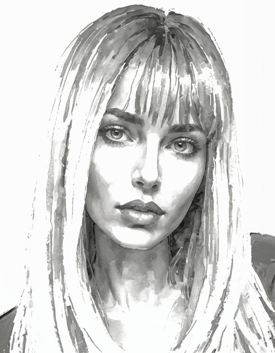 Expressionist Painting of Woman with Expressive Eyes