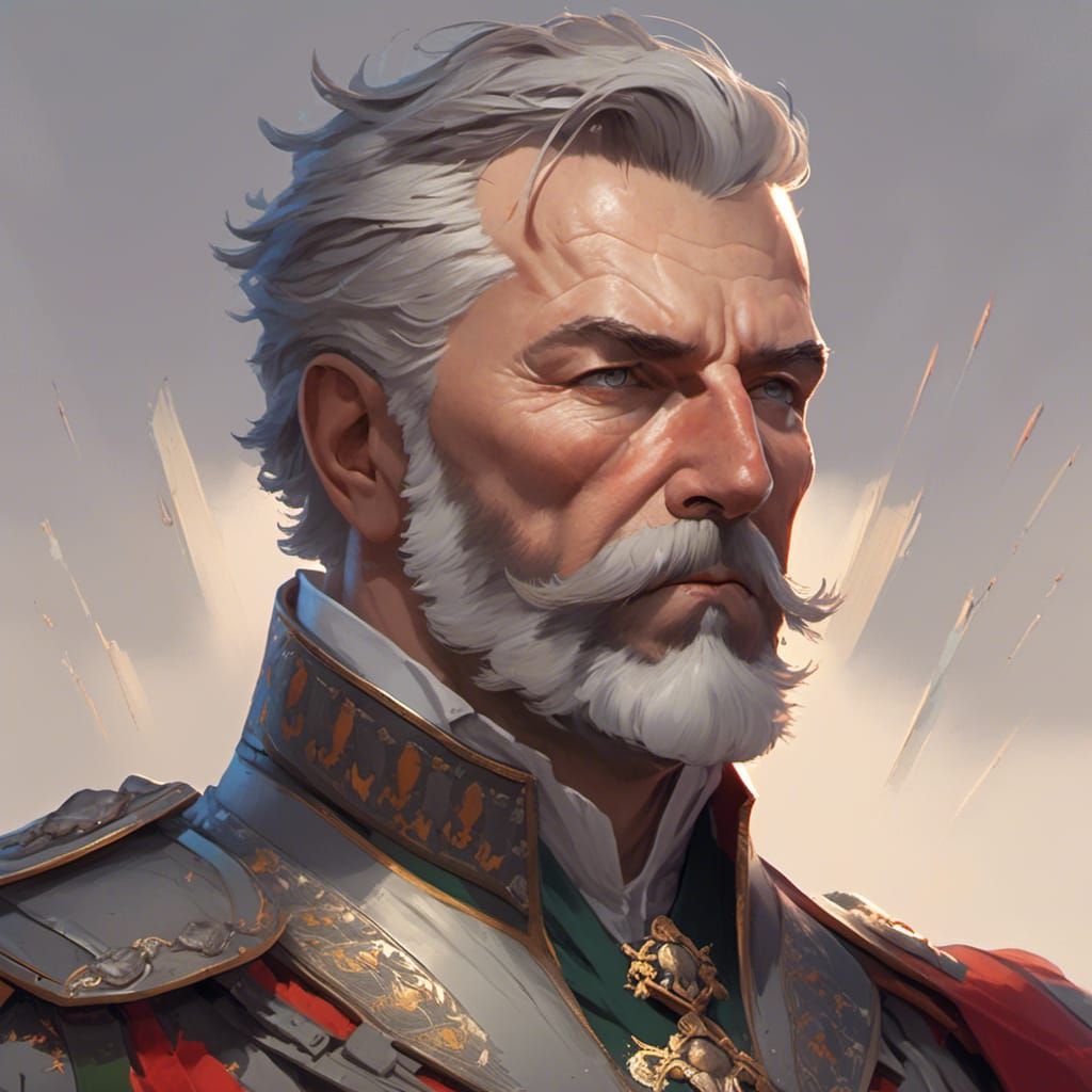Austrian General Portrait in Hyperdetailed Digital Art