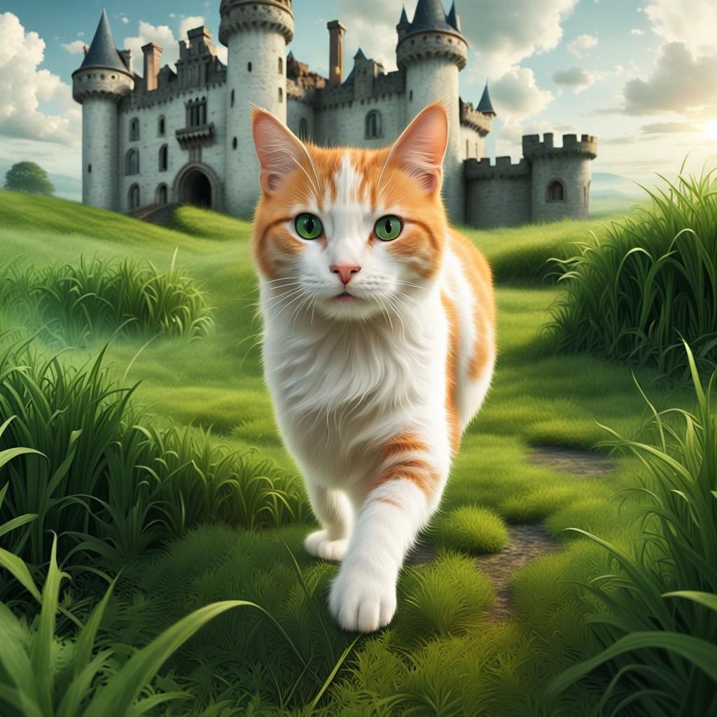 Cat Walks to White Castle: Digital Matte Painting
