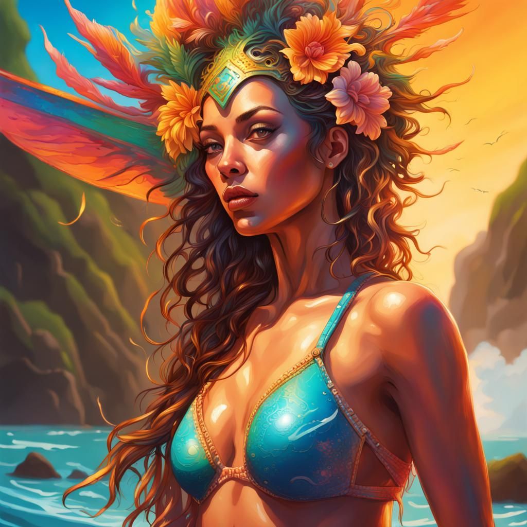 Hyperrealistic Brazilian Goddess in Bathing Suit