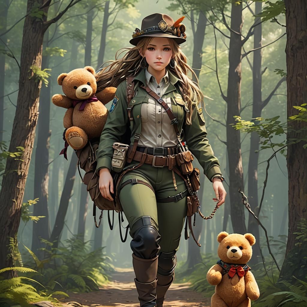 Curvy German Forest Ranger in 3D Anime Style
