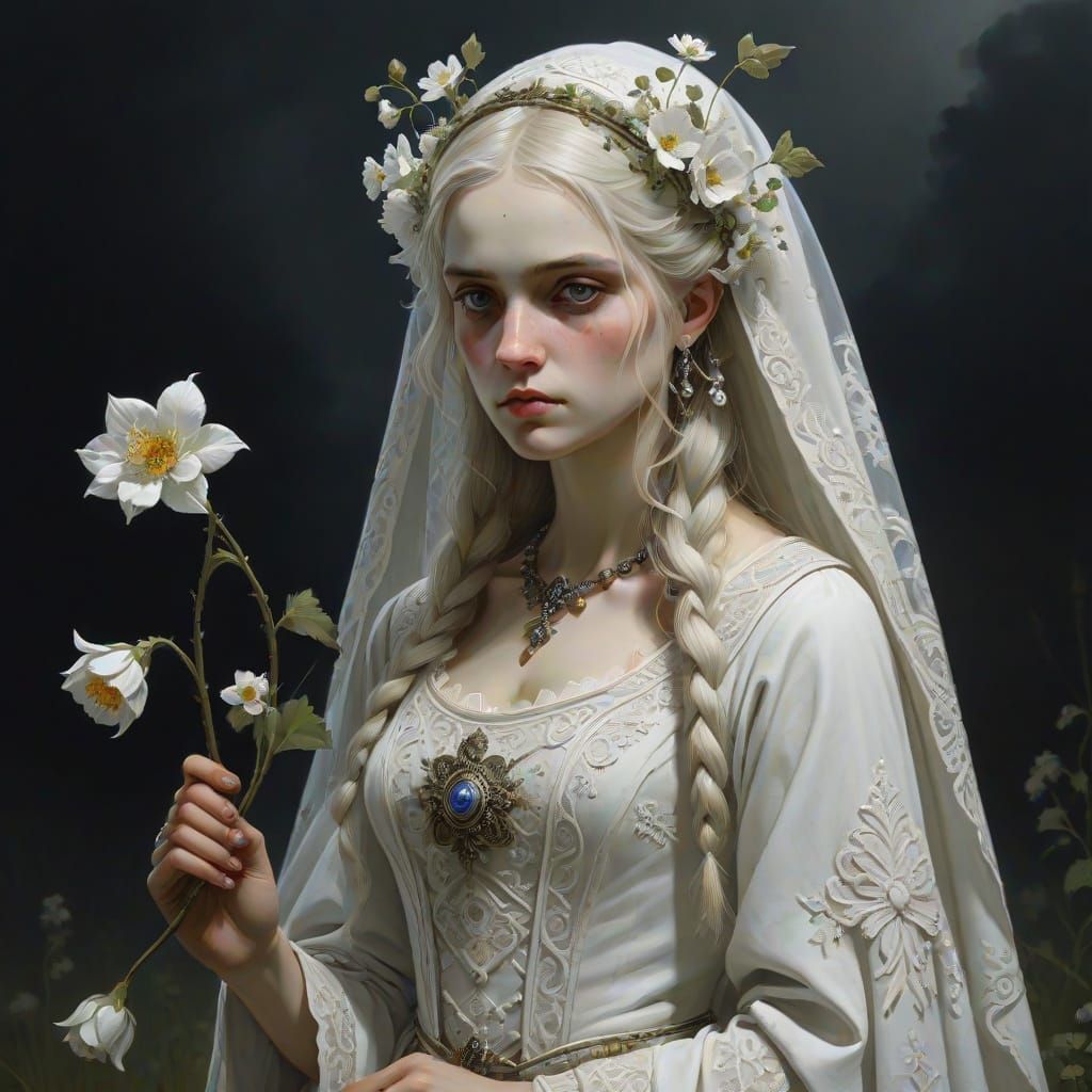 Surreal Celtic Bride in Horror-Inspired Robe