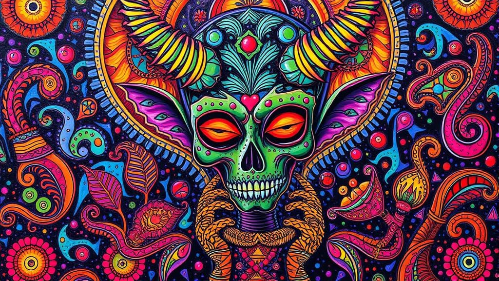 Psychedelic Voodoo Child Poster in Vibrating Colors