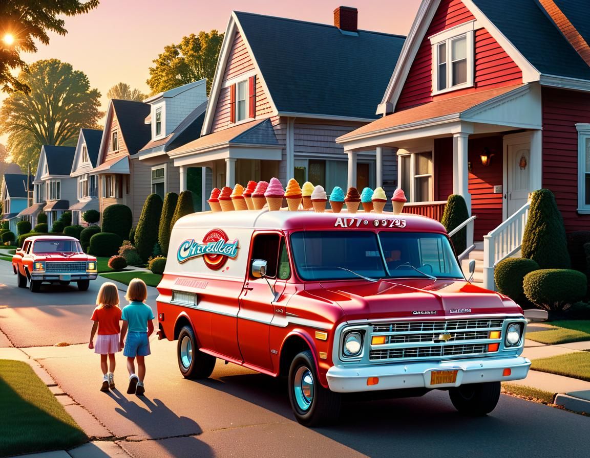 1970s Ice Cream Truck at Magic Hour