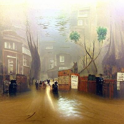 Misty London Street Scene from the 1880s