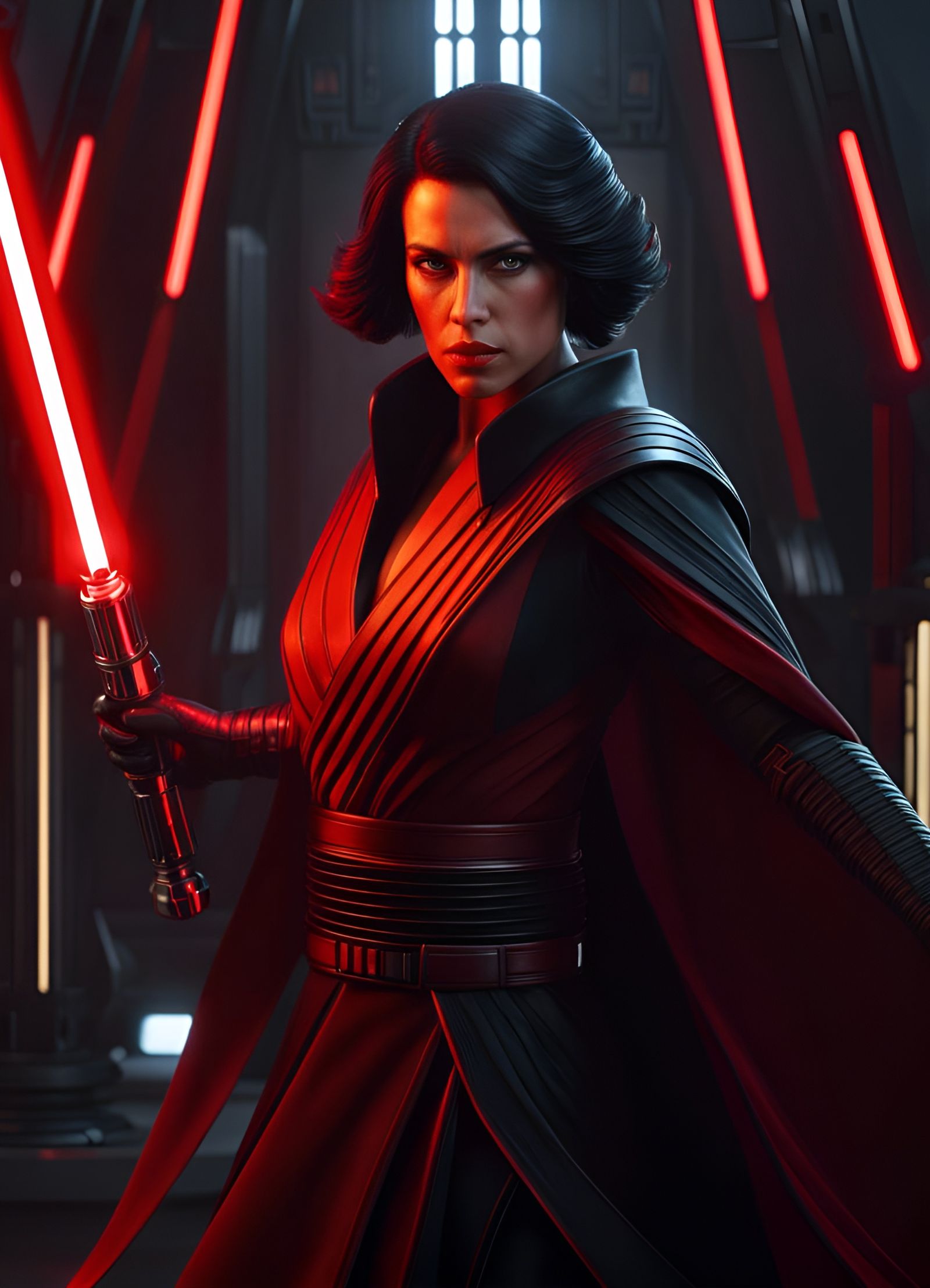 Sith Warrior with Lightsaber in Digital Art
