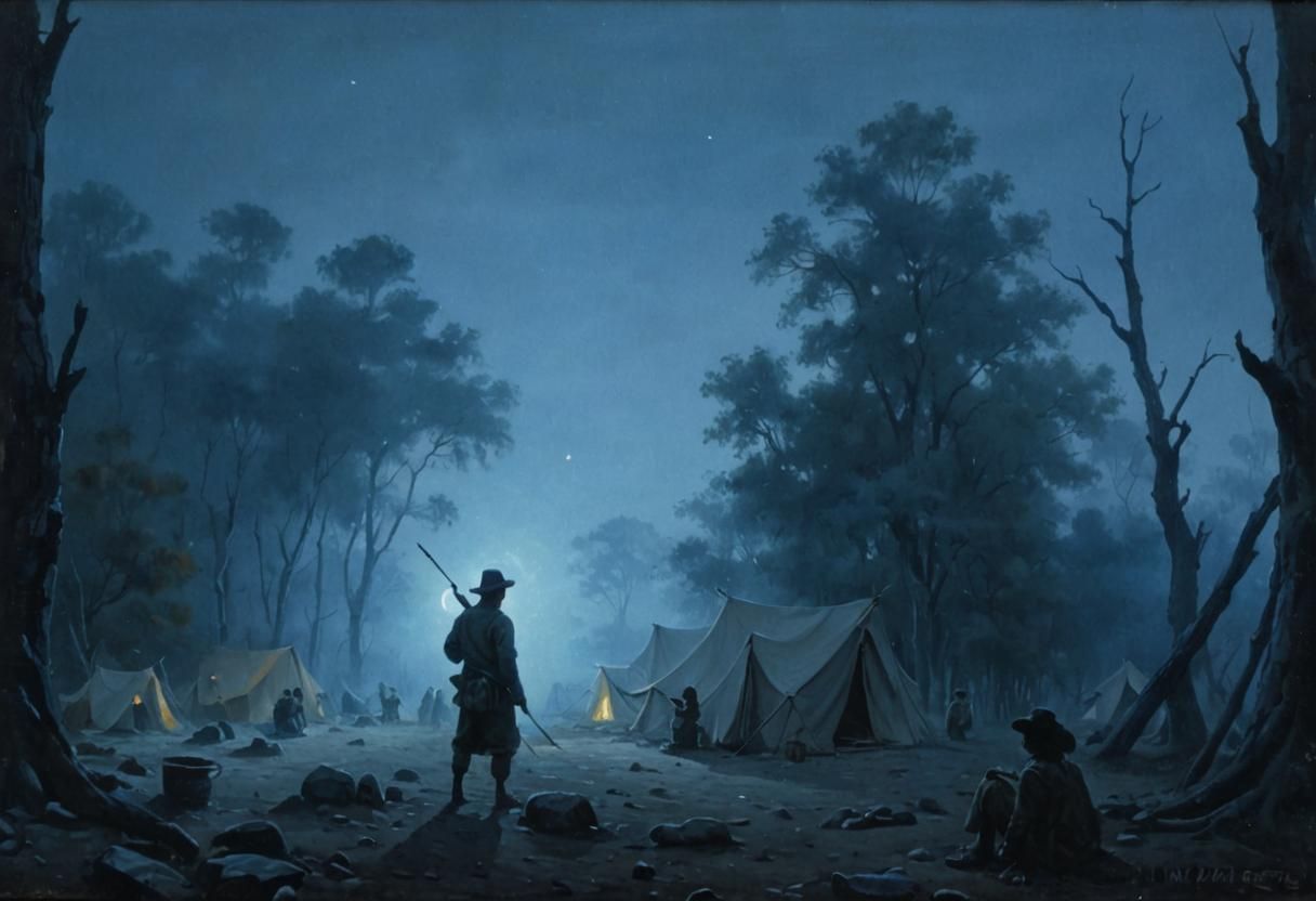 Haunting Painting of a Concentration Camp