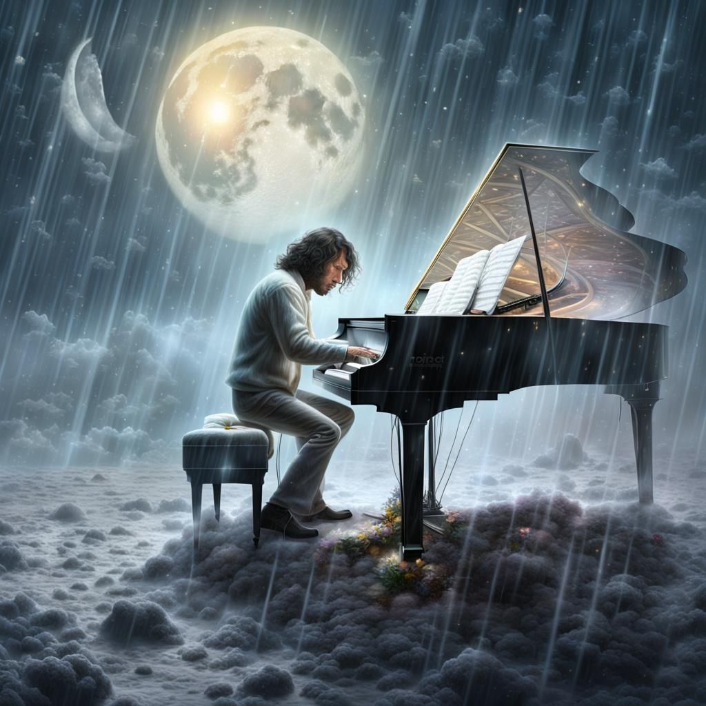 Jim Morrison riding on a famous melody on a stormy night