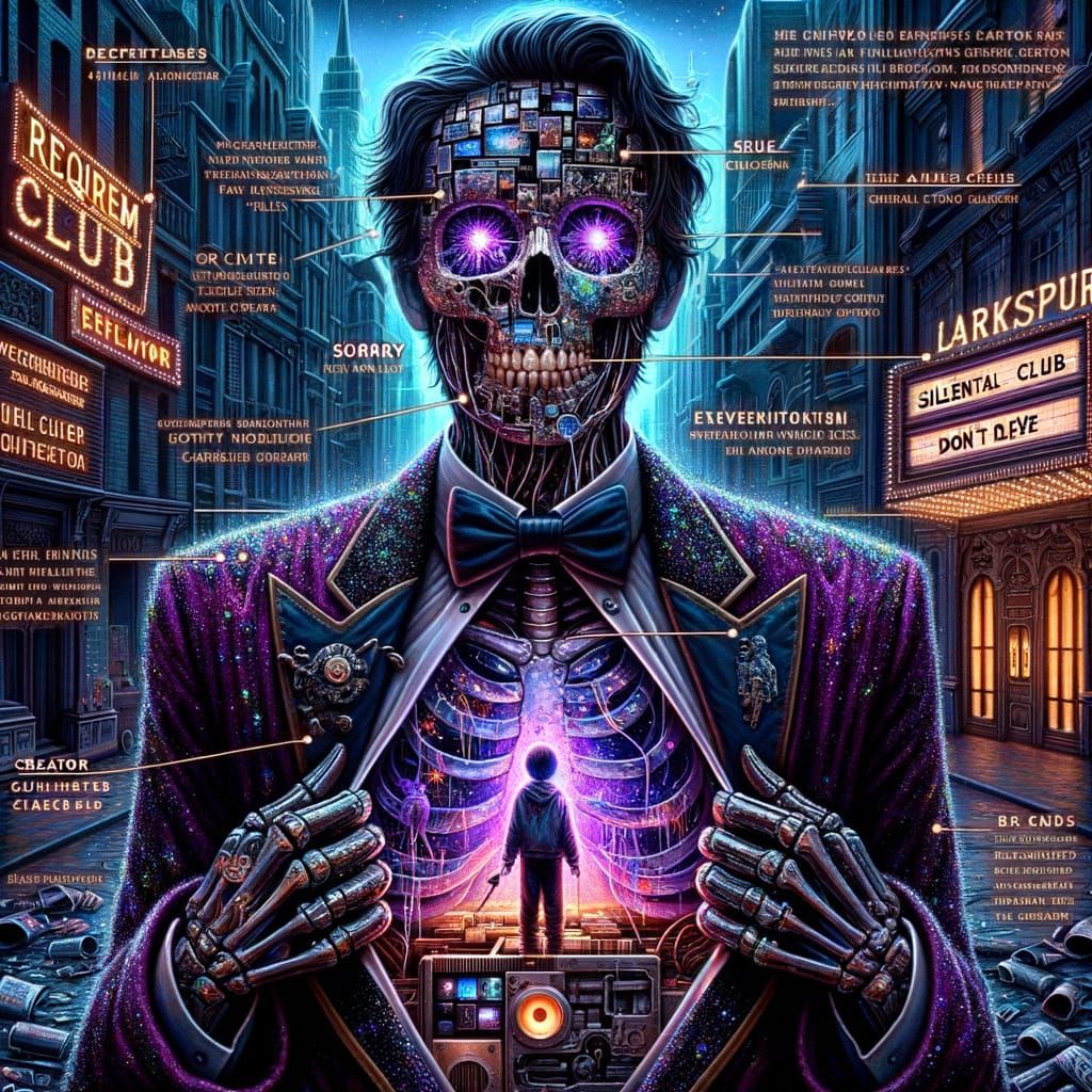 Surreal Cyberpunk Noir Illustration: Intense Urban Scene wit...